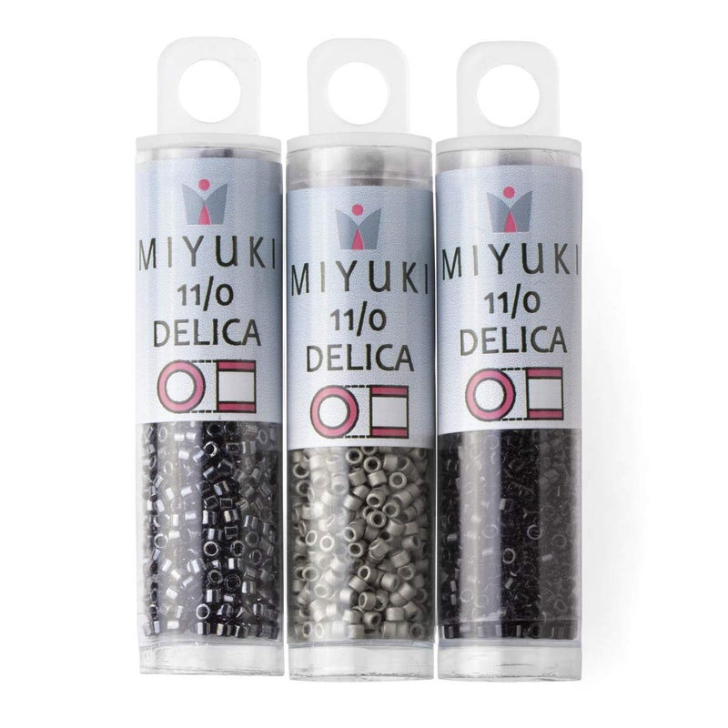 Miyuki Delica Seed Beads Bundle: Size 11/0, Midnight Palette Collection DB1, DB10, DB321-3 Tubes of 7.2 Grams - Image 5